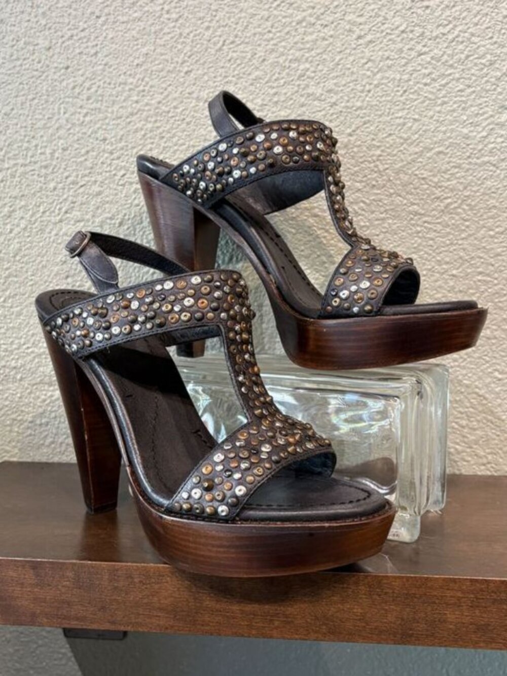 Frye Joy Vintage Sling Black Heel